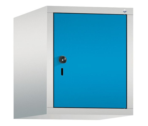 C+P Aufsatz-Garderobenschrank Evolo, 1 Abteil, H500xB420xT500 mm, Lichtgrau/Lichtblau, 48090-12 S10020