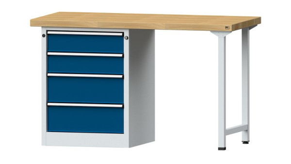 ANKE werkbanken combinatie werkbank, model 816 V, 1500 x 700 x 900 mm, RAL 7035/5010, BMP 50 mm, 415.003
