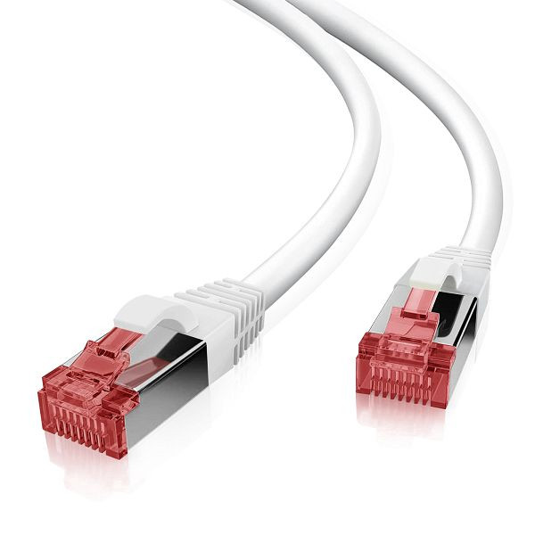 Helos patchkabel S/FTP Cat 6 wit 10,0m, 118059