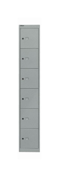 Bisley kantoorlockerkast, 1 vak, 6 vakken, zilver, CLK126355