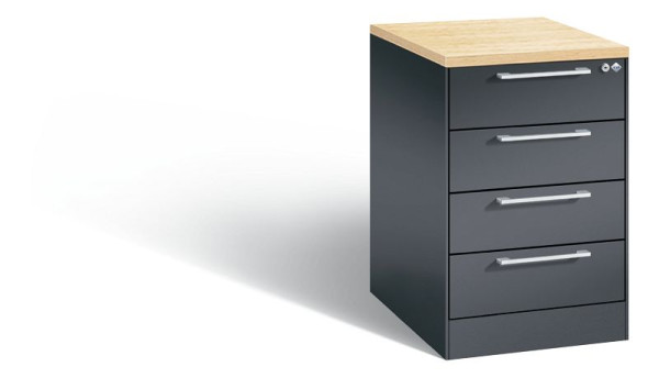C+P archiefkast Asisto, H710xB440xD600mm, kleur: zwartgrijs, beugelgreep, 146275-422 S10030