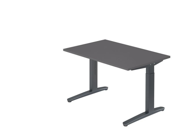 Hammerbacher bureau C-poot 120x80cm grafiet/grafiet, rechthoekige vorm, VXB12/G/GG