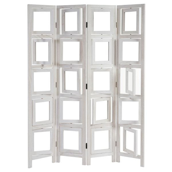 Mendler Paravent fotogalerij II, scheidingswand privacyscherm fotoscherm, 160x125cm, wit, 45821