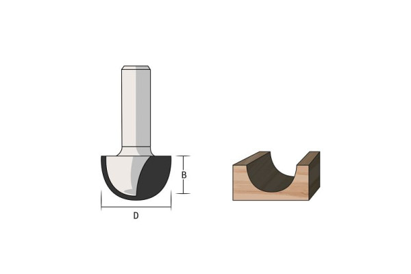 Famag afschuinfrees HM, 3106, schacht Ø: 8 mm, diameter: 12,7 mm, 3106.812.00