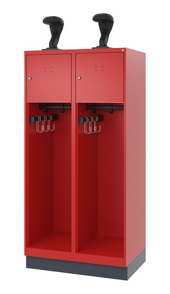 C+P Evolo brandweerkast, model YOUNGSTER, 2 compartimenten, H1630B800T500 mm, Vuurrood, Basis, 0490015-22 S10011