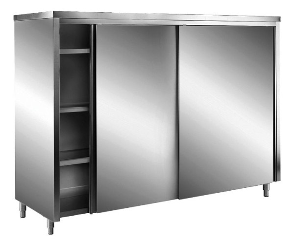 Saro RVS opbergkast met schuifdeuren AISI 430, schuin dak, 1800x700, 700-8180