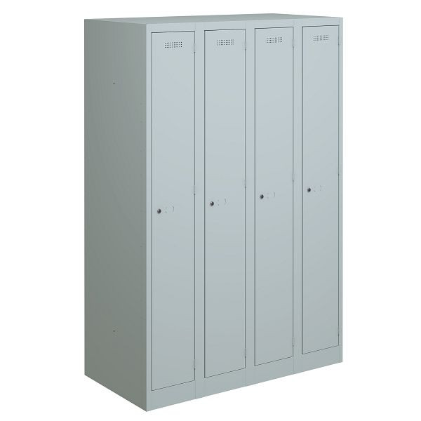 Bisley Primary Lockerkast 4 vakken 1200 mm, kleur lichtgrijs, PL3050Q1645
