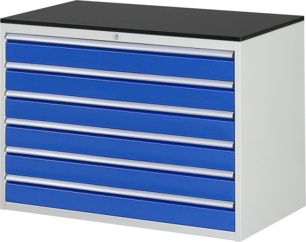 RAU ladekast serie 7000, B1145xD650xH820mm, laden: 6xH120mm, werkblad voorzien van melamineharscoating, dikte 19mm, 03-XXL5.16A-M.11