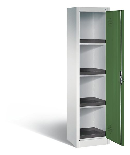 C+P klimaatkast Acurado, H1950xB502xD500mm, kleur: lichtgrijs / reseda groen, verzonken handgreep, 8901-316 S10111