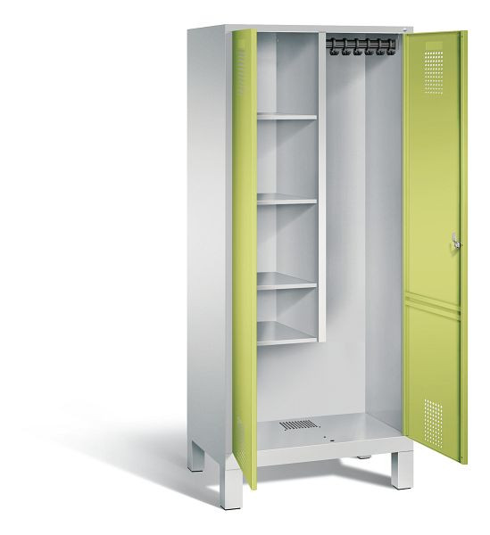 C+P reinigingsmiddelenkast Evolo, H1850xW810xD500mm, kleur: lichtgrijs / virid groen, 48110-02 S10091