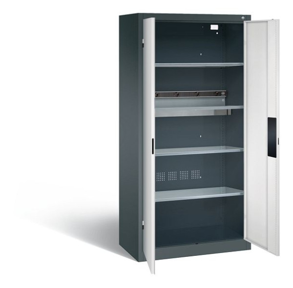 C+P accu laadkast serie 89, H1950xW930xD500mm, kleur: antracietgrijs/lichtgrijs, verzonken handgreep, 8921-05E1 S10002