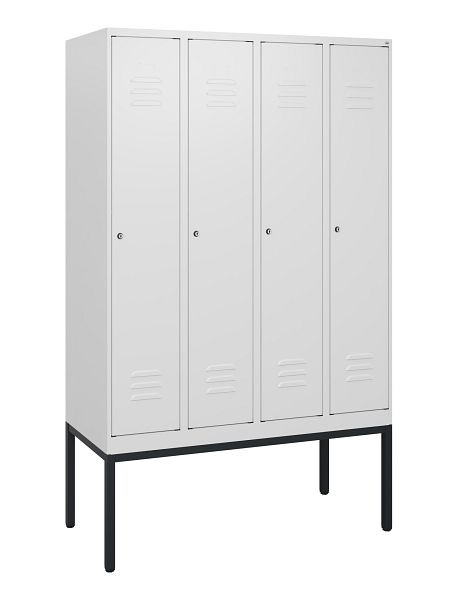 C+P Umkleidespind Classic PLUS, Gestell, 4 Abteile, 1950x1200x500mm, 9016/9016, Zylinderschlösser, 0800305-40 S10029