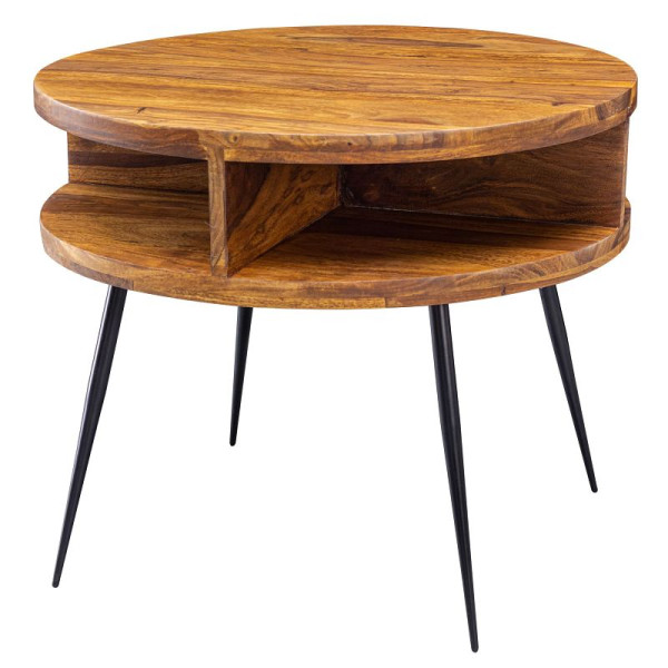 Wohnling salontafel Sheesham massief hout / metaal 60 x 45 x 60 cm, WL5.962