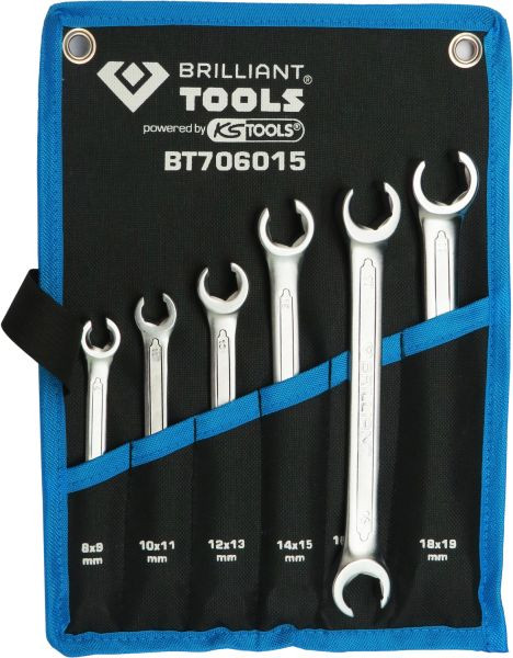 Brilliant Tools lijnsleutelset, 6-delig, 8 - 19 mm, BT706015