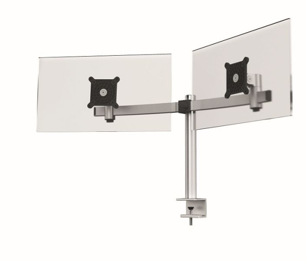 DURABLE monitorhouder voor 2 monitoren, tafelklem, zilver, 508523