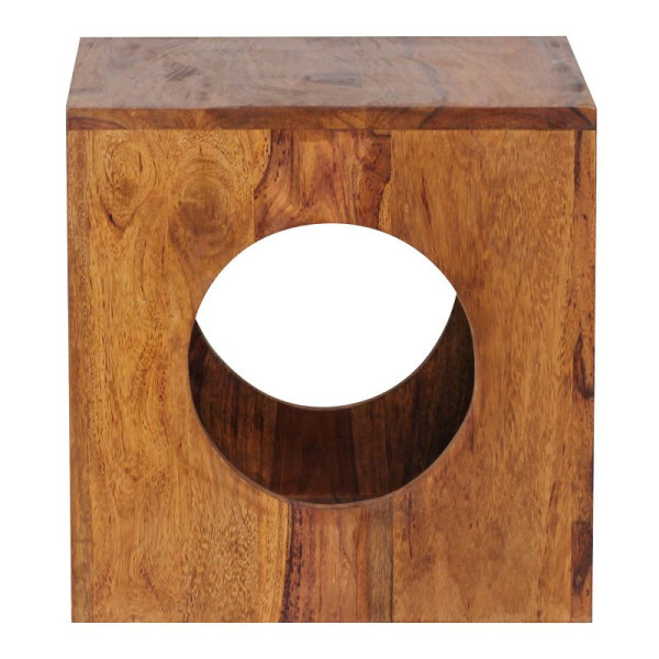 Wohnling bijzettafel MUMBAI massief sheeshamhout 35 x 35 cm, kubusvormig ontwerp, landhuisstijl, vierkant, WL1.560
