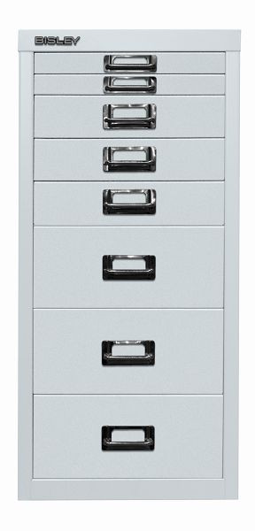 Bisley MultiDrawer™, 29-serie, DIN A4, 8 laden, lichtgrijs, L298645