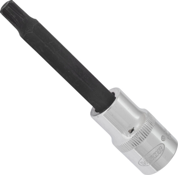 VIGOR RIBE schroevendraaierbit, hol vierkant 12,5 mm (1/2 inch), binnenwigprofiel Ribe-CV, M8, lengte: 100 mm, V2214