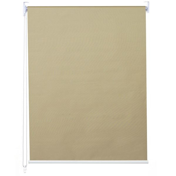 Mendler rolgordijn HWC-D52, raamrolgordijn zijtrekrolgordijn, 80x160cm zonwering verduisterend ondoorzichtig, beige, 63321