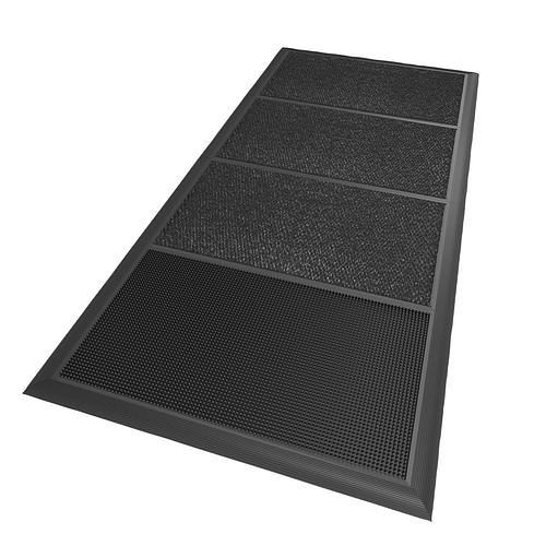 DENIOS desinfectiemat SM, natuurlijk rubber, zwart/grijs, 4 inzetstukken, 914 x 2000 mm, 276-690