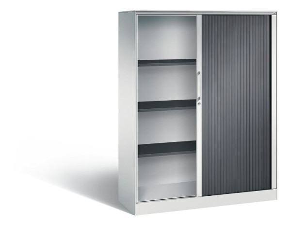 C+P rolluikkast Asisto, H1639xB1200xD435mm, kleur: lichtgrijs/zwartgrijs, beugelgreep, 4 niveaus, 143011-000 S10040
