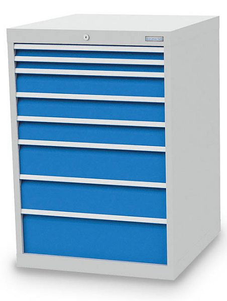 Bedrunka + Hirth ladekast, diepte 736 mm, R 24-24, 705 x 736 x 1019 mm, paneelhoogte in mm: 2x50, 3x100, 2x150, 1x200, 700 / 2321V10