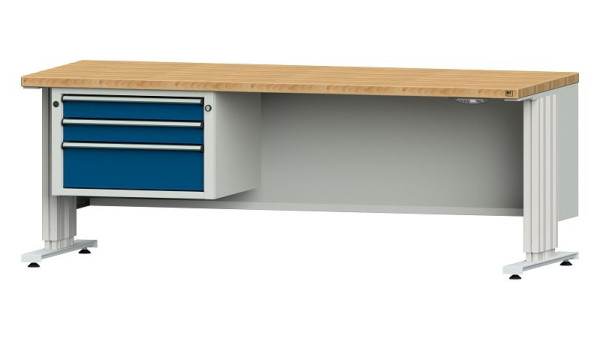 ANKE werkbanken werktafel LIFT met onderstel, model 623 VL, 2000 x 800 x 740-1140 mm, RAL 7035/5010, BMP 40 mm, 405.370