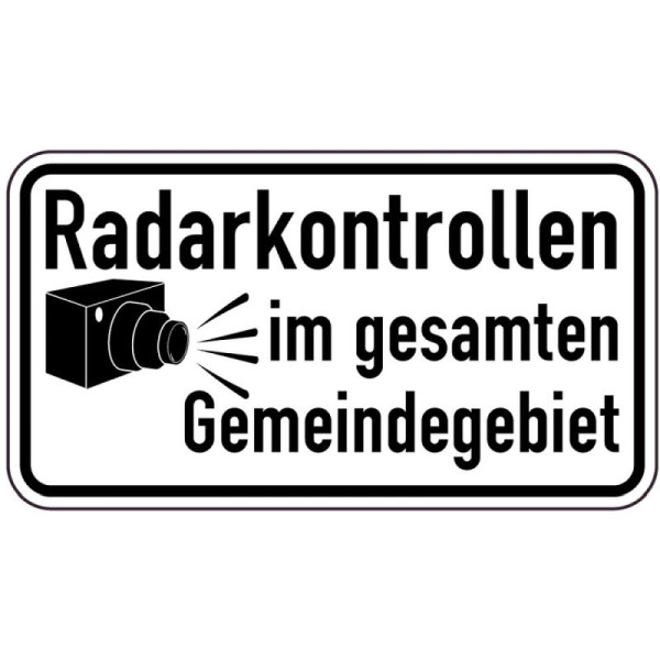 Stein HGS HGS speciaal bord, snelheidscamera's in de hele gemeente, 600 x 330 mm, 15014