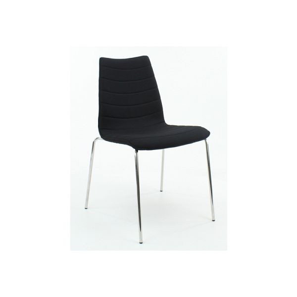 Lüllmann vergaderstoel, gestoffeerd, 470/870 x 540 x 510 mm, chroom/zwart, 221001