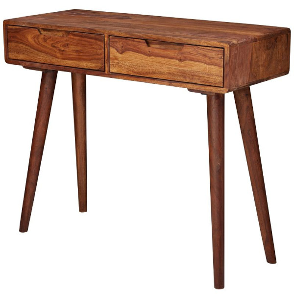 Wohnling consoletafel 90x76x36cm massief sheeshamhout met lades, WL5.577