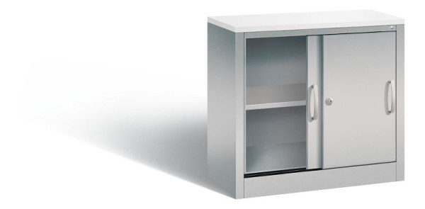 C+P dressoir met schuifdeuren Acurado, H720xB800xD400mm, kleur: wit aluminium, beugelgreep, 2 FH, 5722-00 S10358