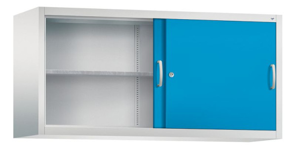 C+P bovenkast Acurado, H790xB1600xD500mm, kleur: lichtgrijs/lichtblauw, beugelgreep, 2 niveaus, 2155-09 S10018