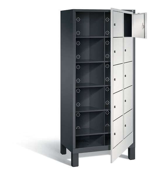 C+P wasverzamelkast Evolo, H1850xW810xD500mm, kleur: zwartgrijs/lichtgrijs, 48060-205 S10152