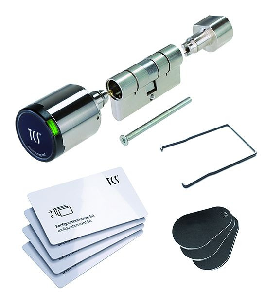 TCS knopcilinder met elektronische sluitcilinder (stand alone) voor alle profielcilindersloten, IP55, profielcilindermaat (mm) 30/30, 811-003-3030