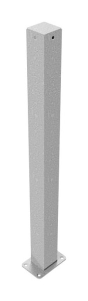 Schake afzetpaal stalen buis 70 x 70 mm stationair, voor deuvelbevestiging thermisch verzinkt / wit gecoat, zonder oog, 470P