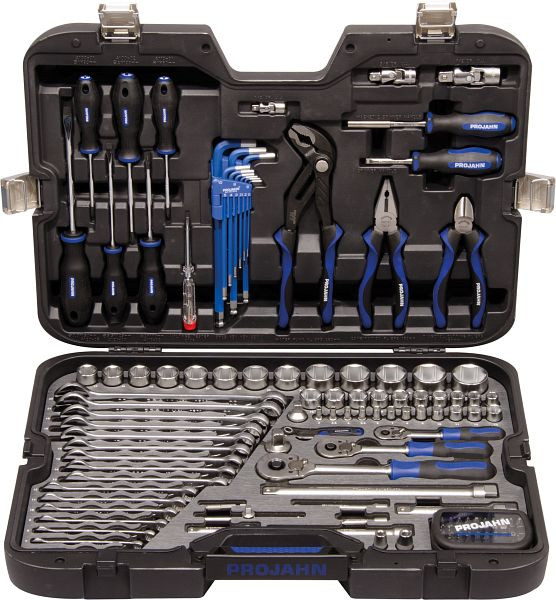 Projahn 1/4"+ 3/8" + 1/2" PROJAHN professionele universele gereedschapskoffer 122 delig, 39048201