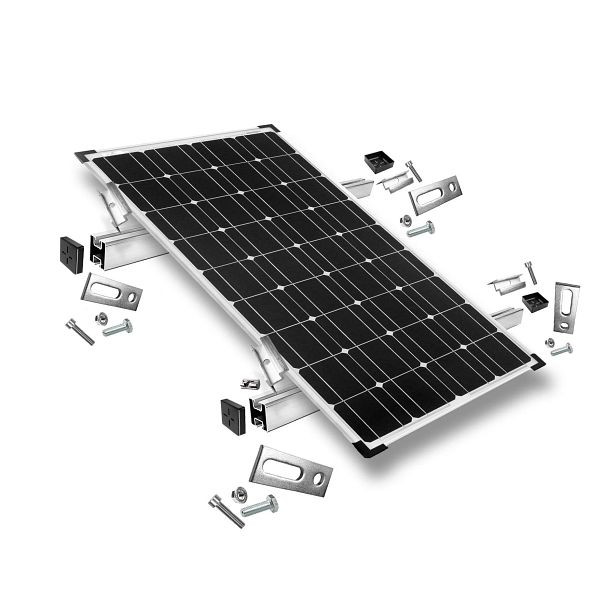 Offgridtec bevestigingsset met stokschroeven voor montage op schuin dak 1 zonnepaneelframe hoogte 30 mm, 8-01-013765-001