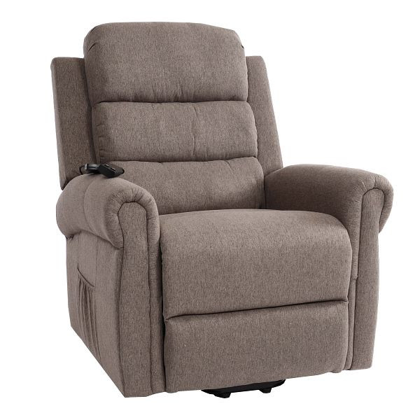 Mendler TV-fauteuil HWC-K63, relaxfauteuil, ligfunctie, opstahulp, massage-verwarmingsfunctie, stof/textiel, donkergrijs, 94712