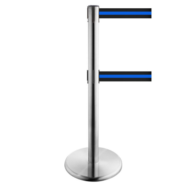 Stein HGS HGS personengeleidingssysteem -P-Line Duo-, RVS, zwart/blauw/zwart horizontaal (gestreept), met magnetisch banduiteinde, bandlengte: 2 x 4 m, 36406-1004