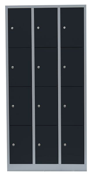 Lüllmann stalen compartimentenkast, 1800 x 885 x 500 mm, lichtgrijs/antracietgrijs, 520438