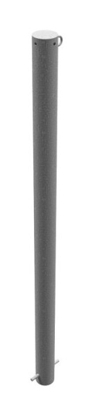 Schake afzetpaal, stalen buis Ø 76 x 2,6 mm, stationair, voor inzetting in beton, thermisch verzinkt / wit gecoat, thermisch verzinkt, met 1 oog, 476/1