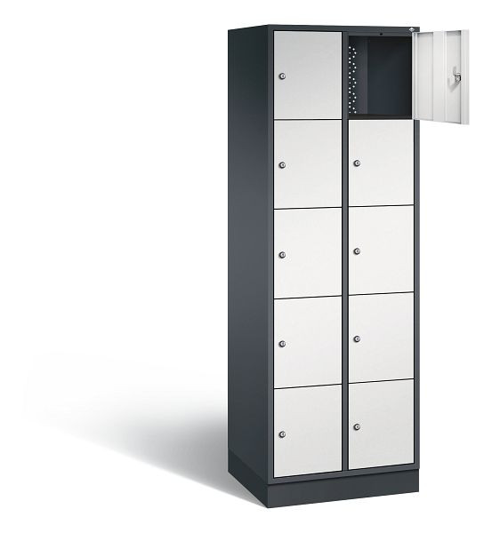 C+P lockerkast Intro, H1950xB620xD490mm, kleur: zwartgrijs/lichtgrijs, 8570-201 S10226