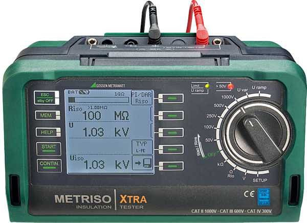 Gossen Metrawatt zeer nauwkeurige isolatie-, laagohmige en spanningsmeter - met geheugen METRISO XTRA, M550S