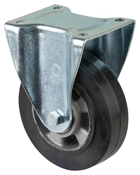 BS Rollen zwaarlastwiel, bokwiel, wielbreedte 50 mm, wiel-Ø 160 mm, draagvermogen 300 kg, zwarte elastische banden, aluminium, kogellagers, L610.B80.160