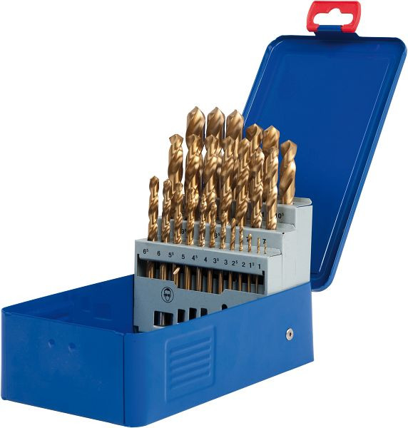 SW-Stahl spiraalborenset, HSS-G TIN, 1-13 mm, 25-delig, in metalen cassette, 80525L