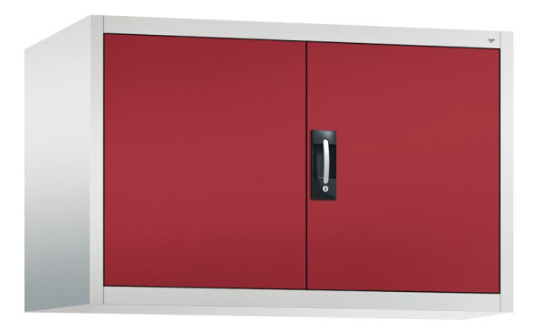 C+P bovenkast Acurado, H790xB1200xD600mm, kleur: lichtgrijs/robijnrood, verzonken handgreep, 9495-009 S10006