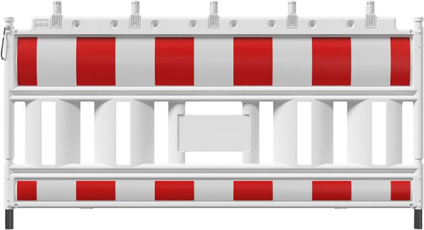 Schake Euro2 slagboomhek type Nox wit, met voorgemonteerde lampadapter, folie type 2, rood/wit, 33420KA2