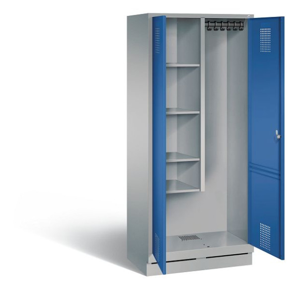 C+P reinigingsmiddelenkast Evolo, H1800xW810xD500mm, kleur: wit aluminium / gentiaanblauw, 48120-02 S10168