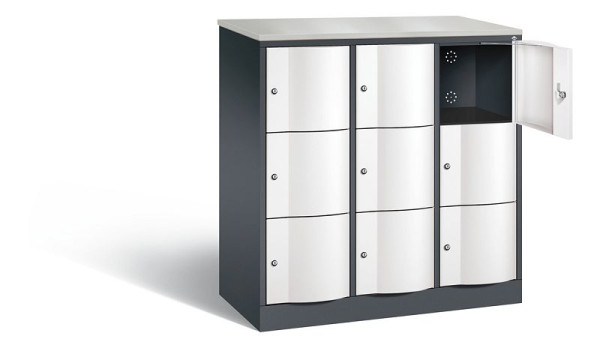 C+P lockerkast Resisto, H1255xB1148xD540mm, kleur: zwartgrijs / verkeerswit, 8573-372 S10699