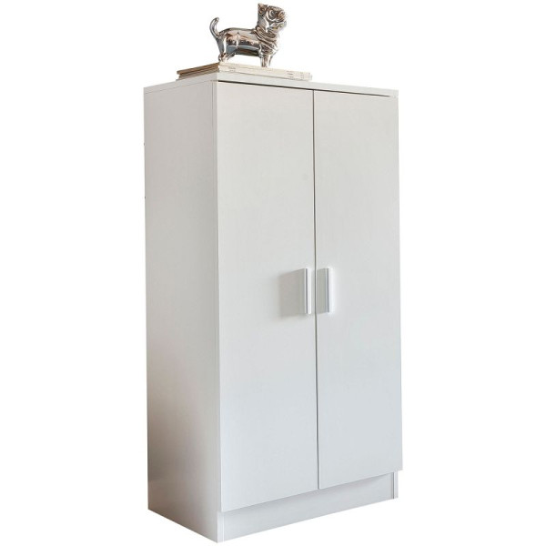 Wohnling schoenenkast MARTIN met 2 deuren wit 55x108x35 cm schoenenrek hout gesloten, WL5.269